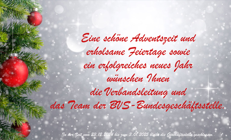 Eine schöne Adventszeit und erholsame Feiertage